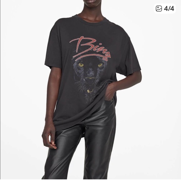 Anine Bing Tops - Anine Bing Walker Panther Organic Cotton Tee